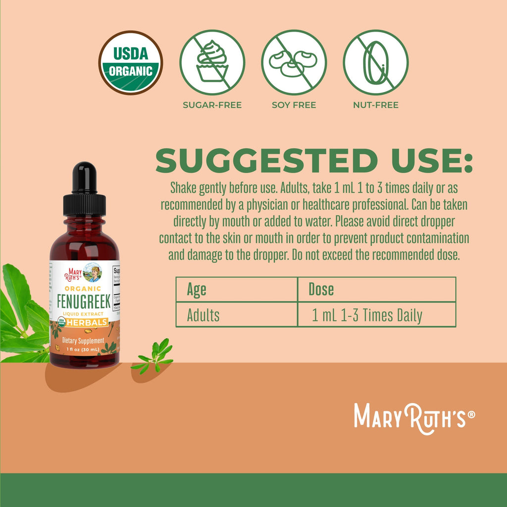 Organic Fenugreek Seed Liquid Extract 1oz Suggested Use