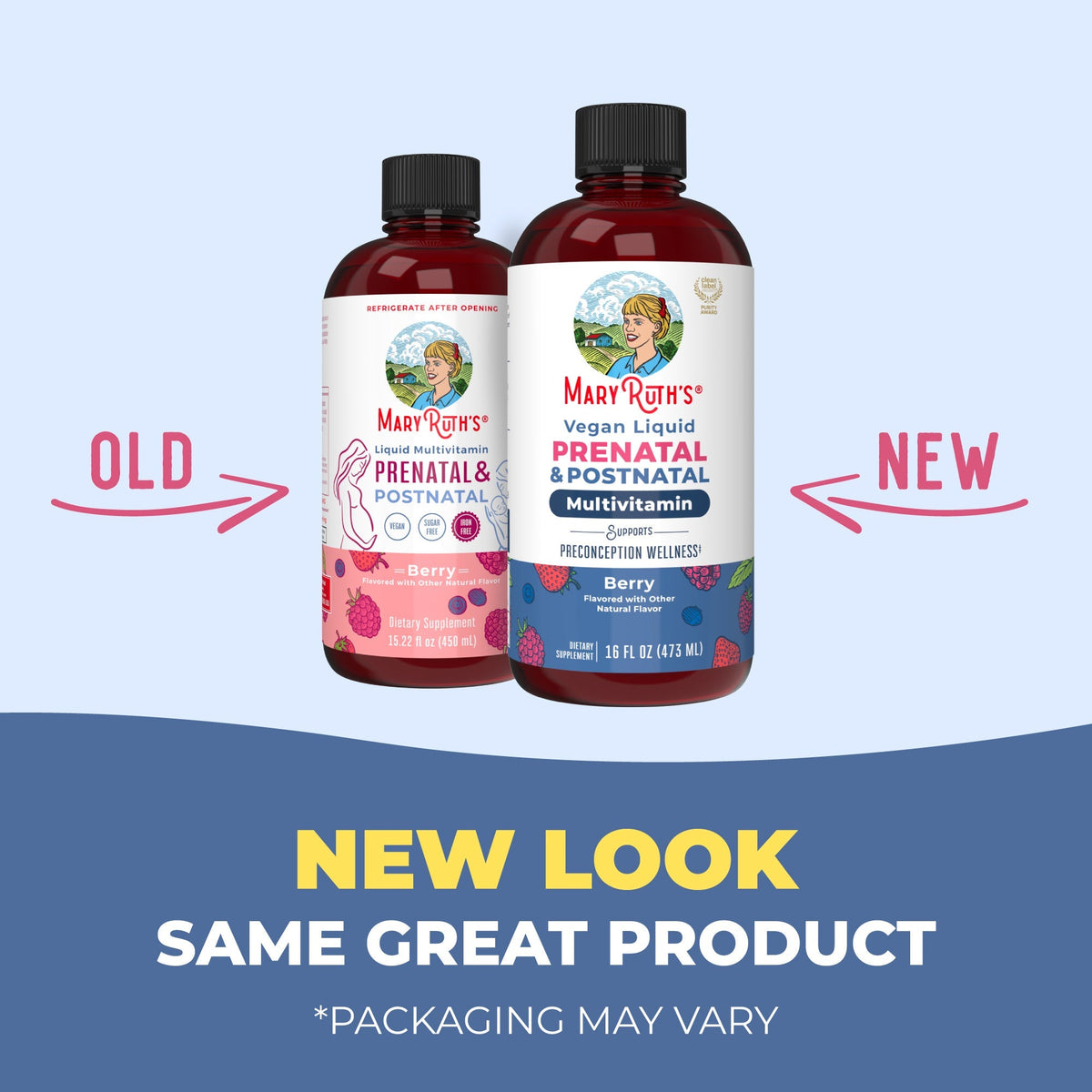 Prenatal & Postnatal Liquid Multivitamin 16oz Berry New Look