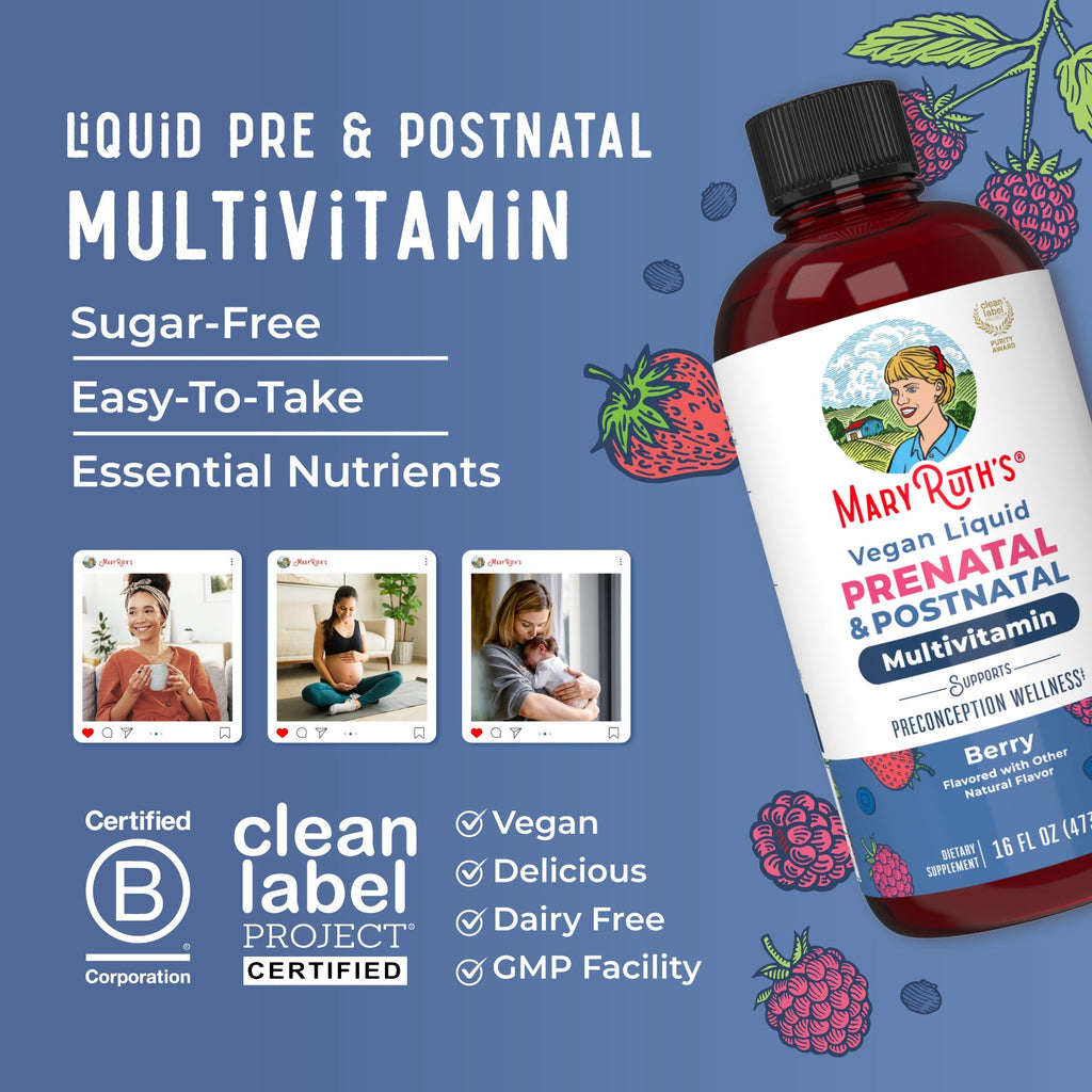 Prenatal & Postnatal Liquid Multivitamin Berry 16oz Lifestyle