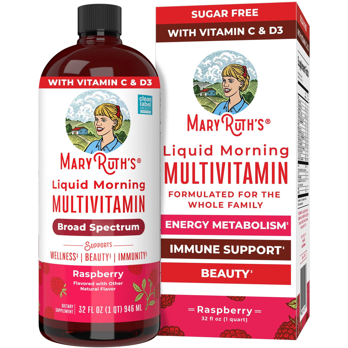 Liquid Morning Multivitamin 32oz Raspberry