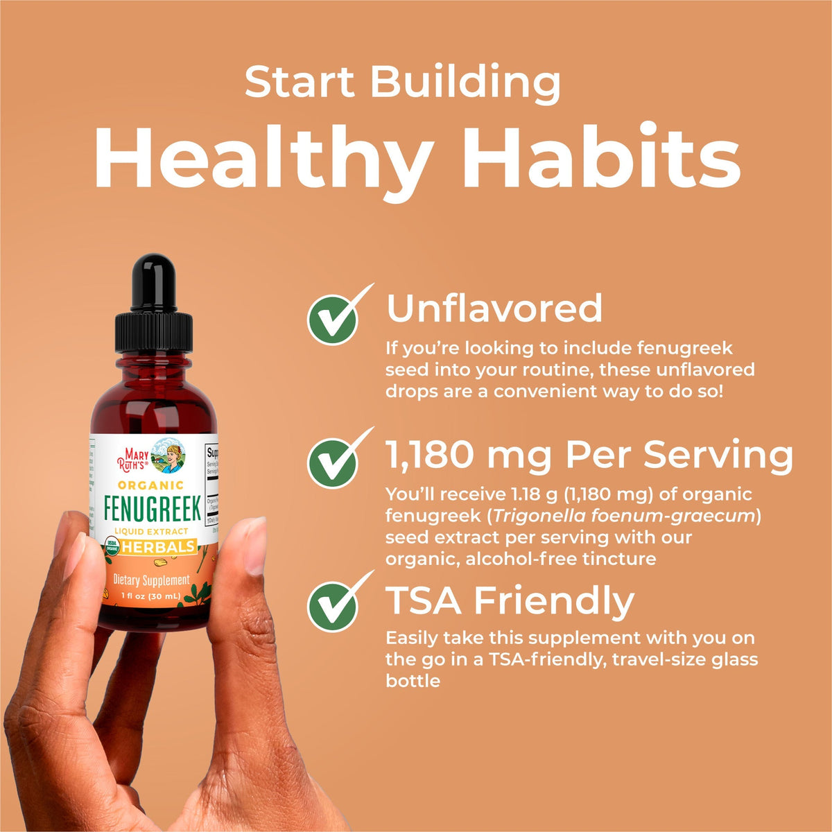 Organic Fenugreek Seed Liquid Extract 1oz Healthy Habits