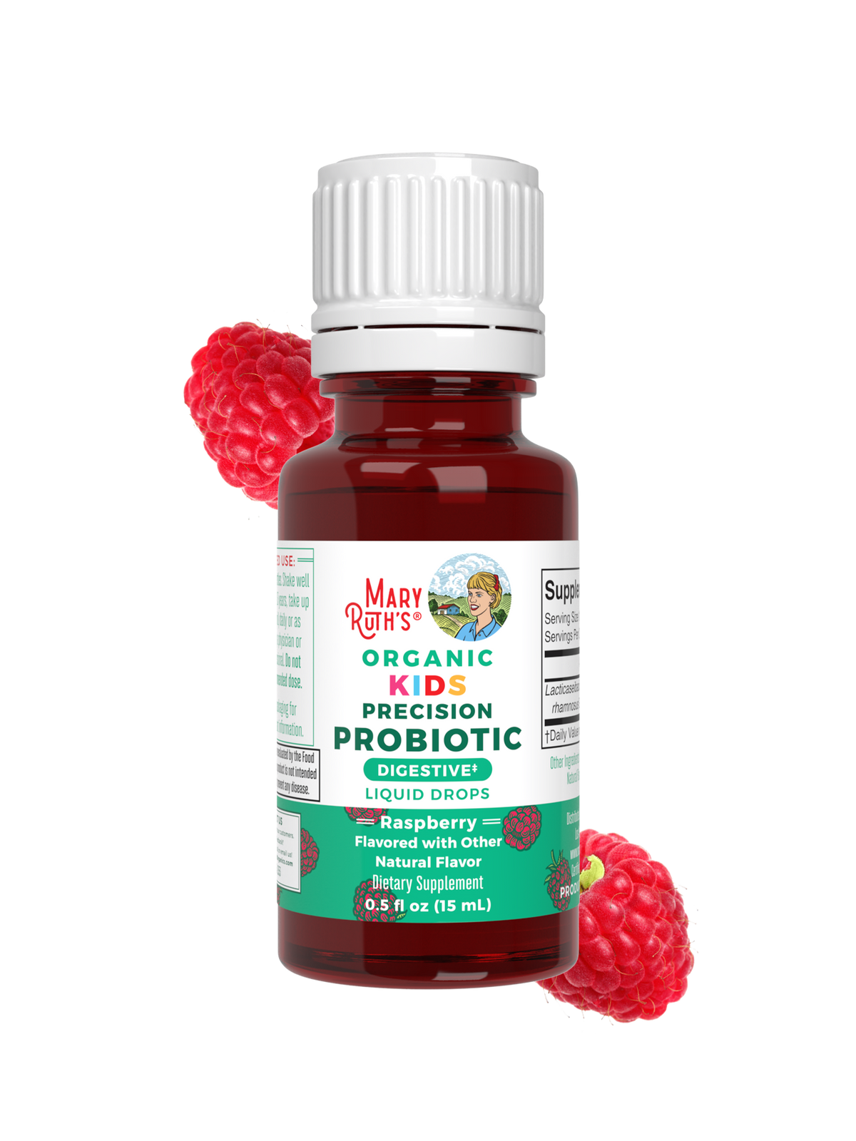 Organic Kids Precision Probiotic Digestive Liquid Drops 0.5oz Raspberry Maryruths