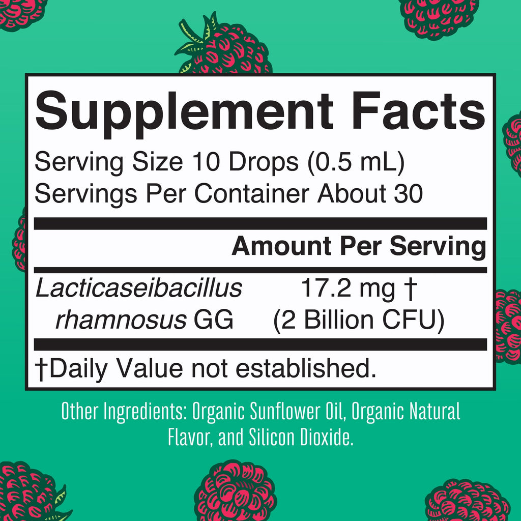 Organic Kids Precision Probiotic Digestive Liquid Drops 0.5oz Raspberry Supplement Facts