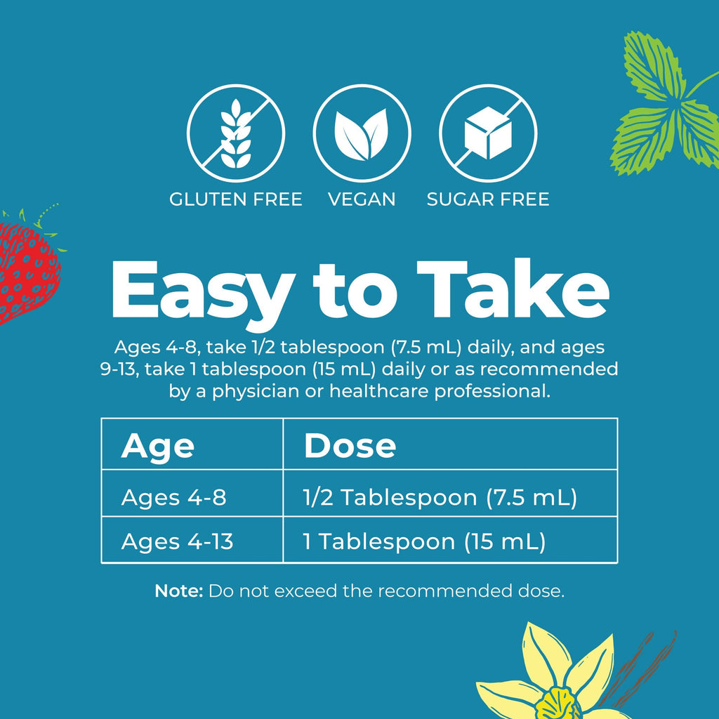 Organic Kids Multivitamin Liposomal Strawberry Cherry Vanilla 15oz Easy To Take