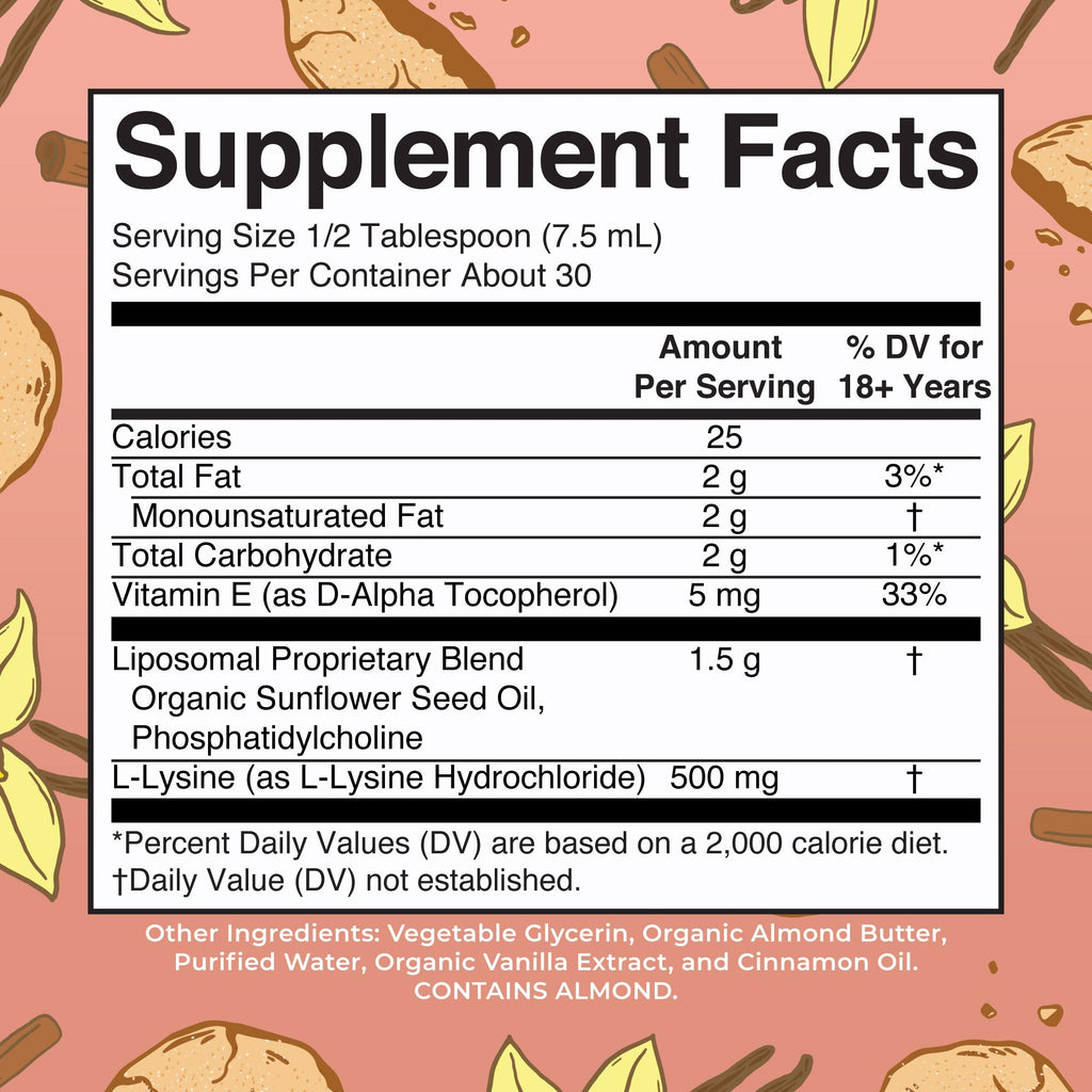 Lysine Liposomal 7oz Snickerdoodle Supplement Facts