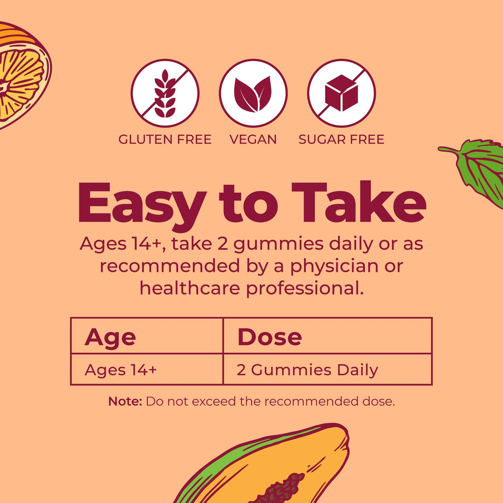 Men's Multivitamin Gummies Papaya Orange 60ct Easy To Take