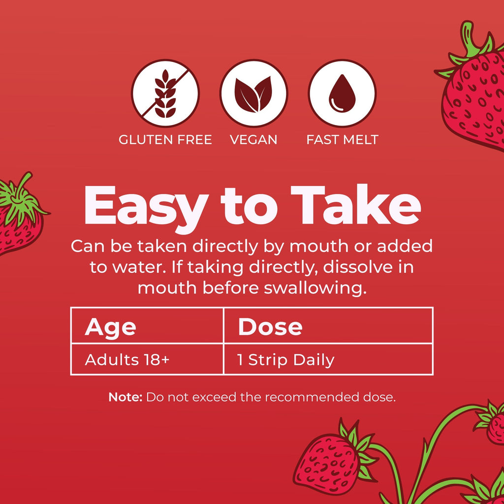 Energy Dissolving Strips 30 Strips Strawberry Easy To Take
