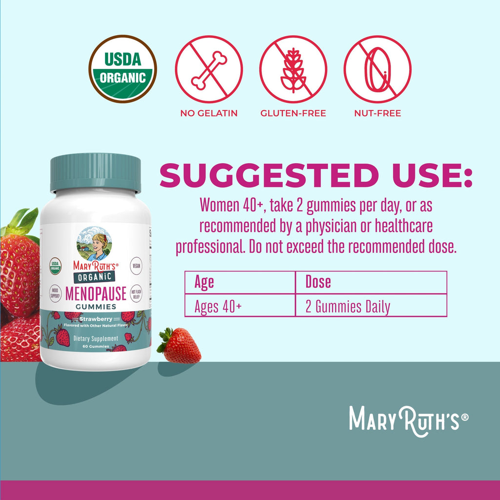 Organic Menopause Gummies 60CT Strawberry Suggested Use