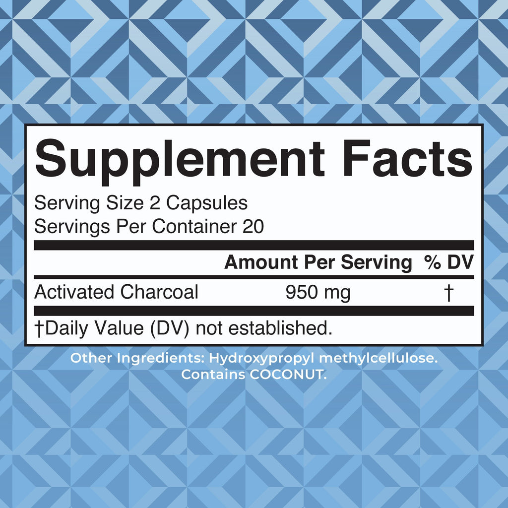 Activated Charcoal Capsules Supplement Facts