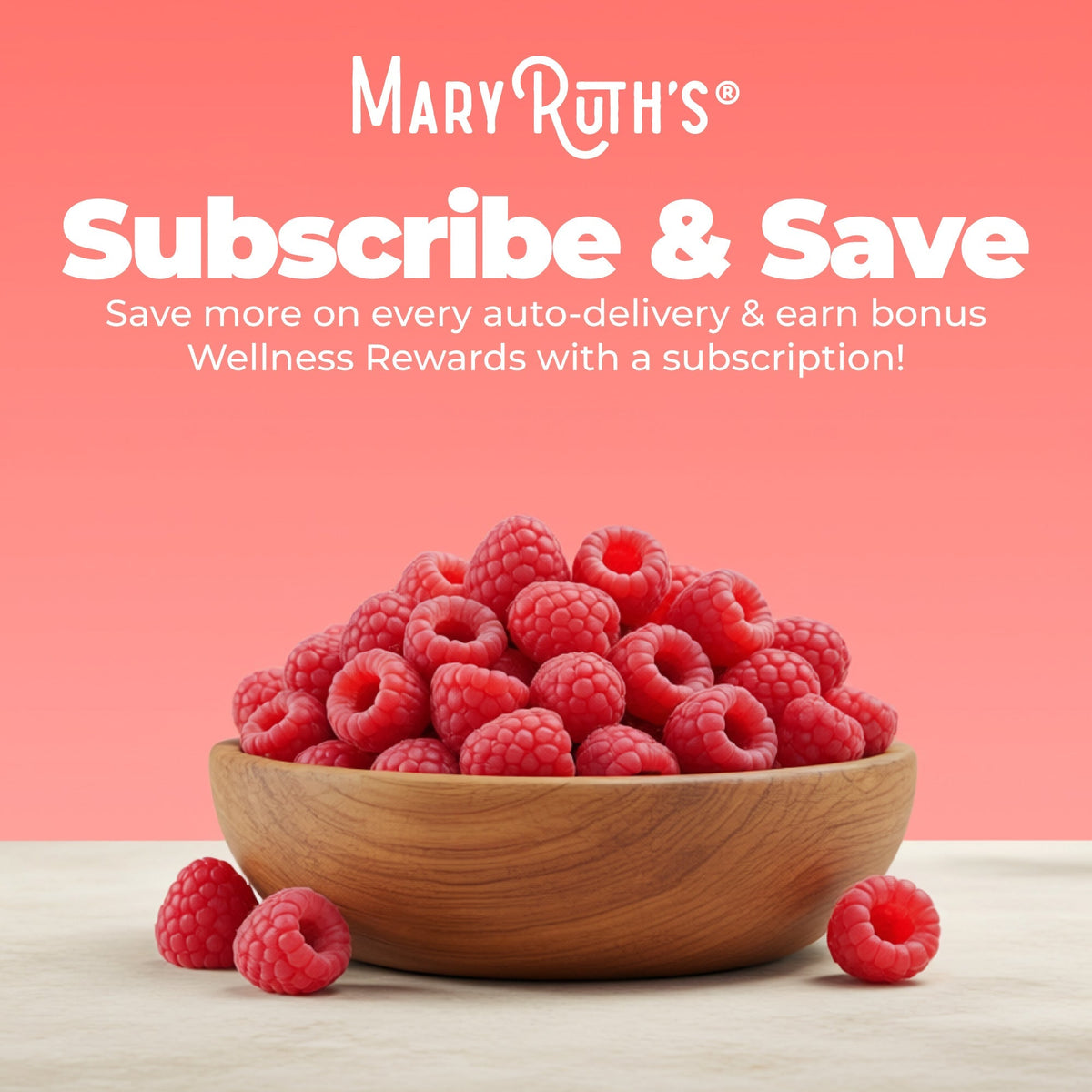 Sugar-Free D3 + B12 Gummies 60CT Raspberry Subscrive & Save