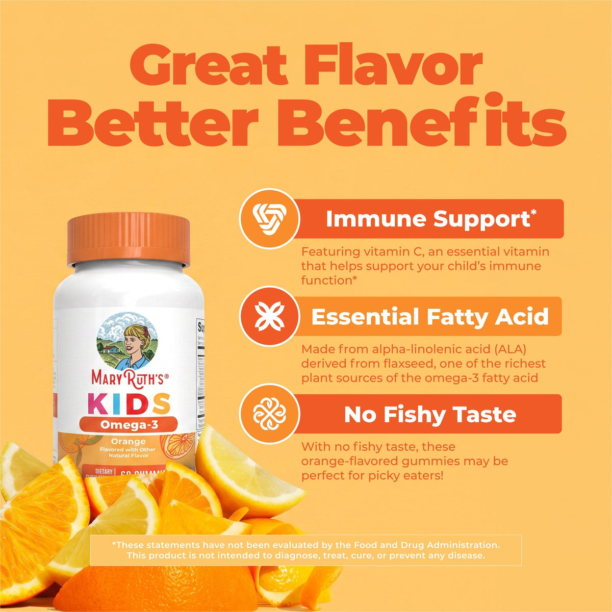 Vegan Kids Omega-3 Gummies Orange 60ct Great Flavor Better Benefits