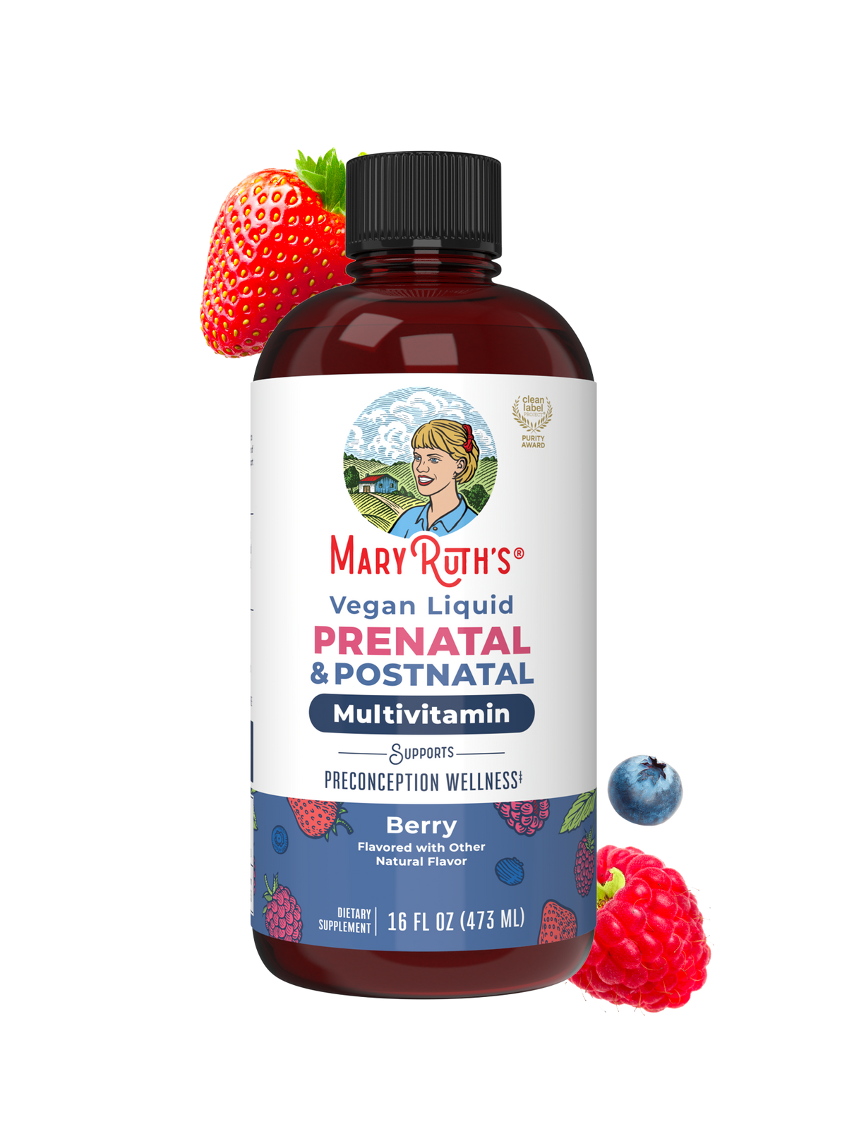 Prenatal & Postnatal Liquid Multivitamin 16oz Berry
