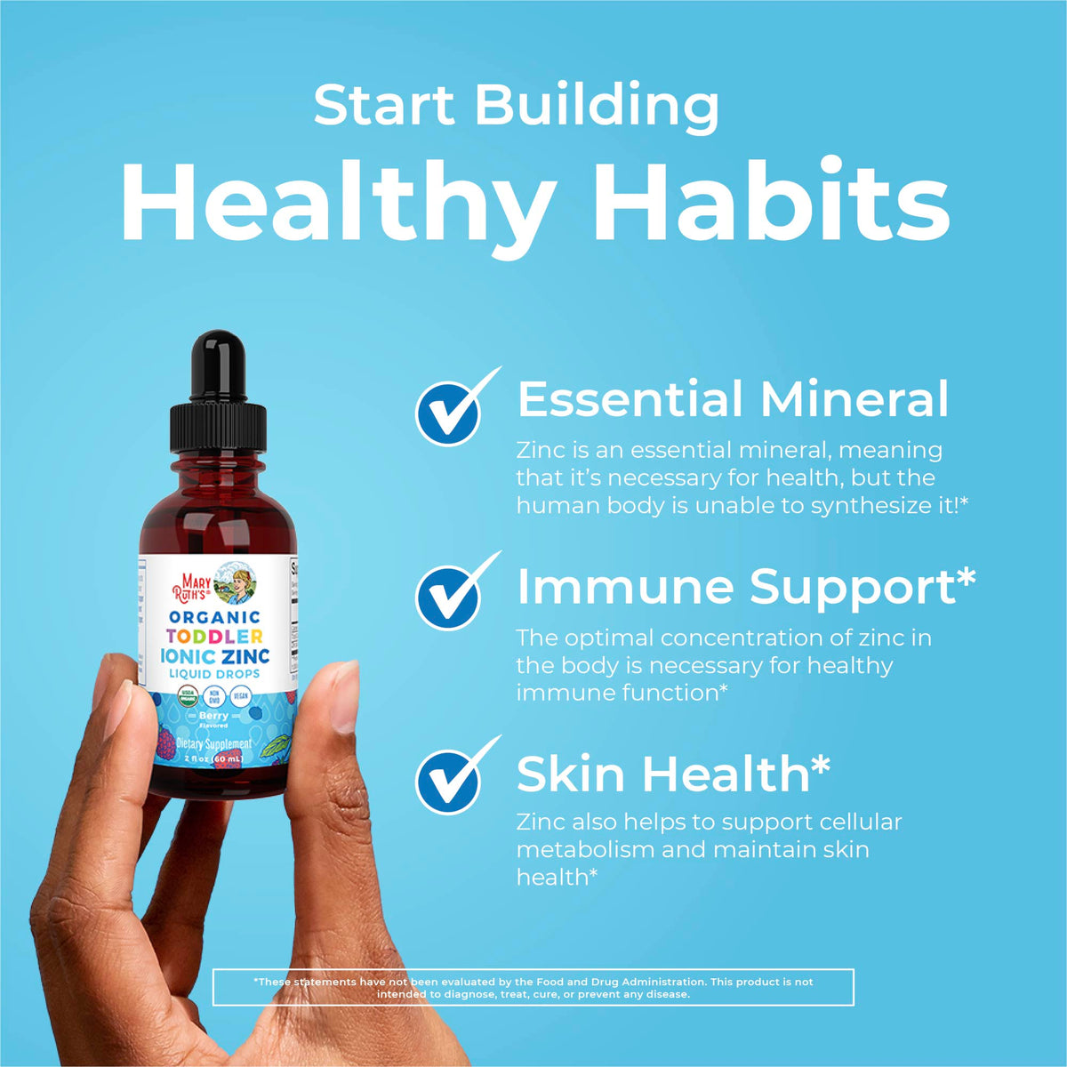 Organic Toddler Ionic Zinc Liquid Drops Healthy Habits