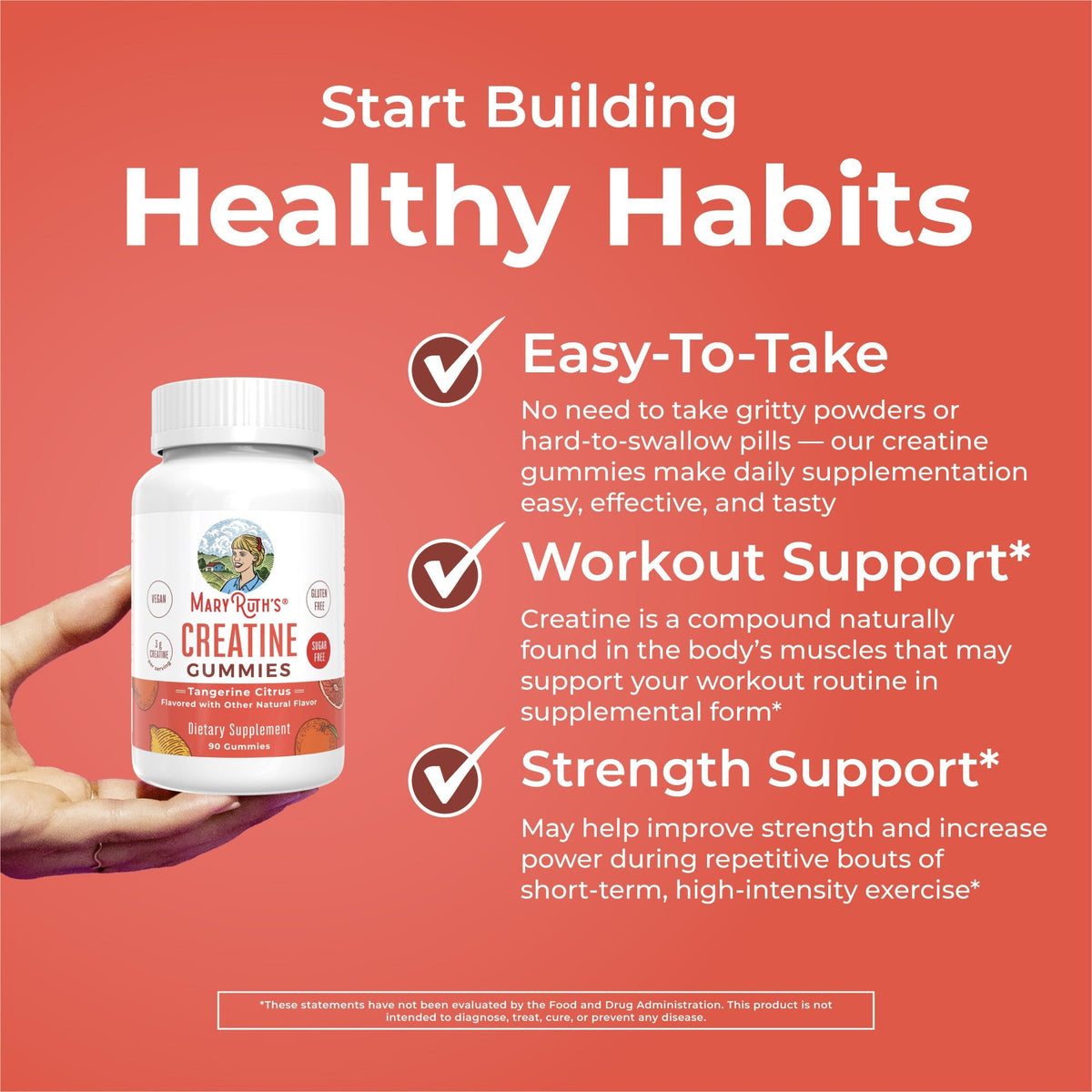 Creatine Gummies 90CT Tangerine Citrus Healthy Habits