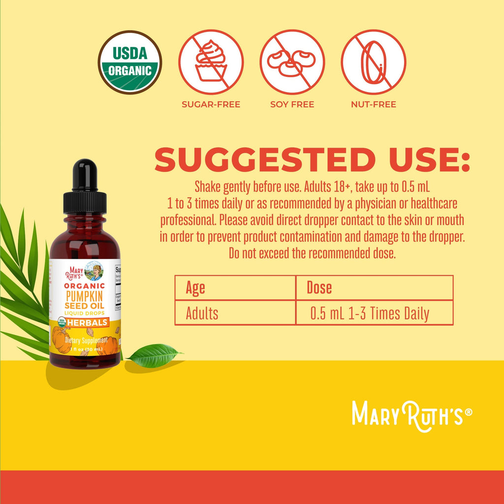 Organic Pumpkin Seed Oil Liquid Drops Suggested Use