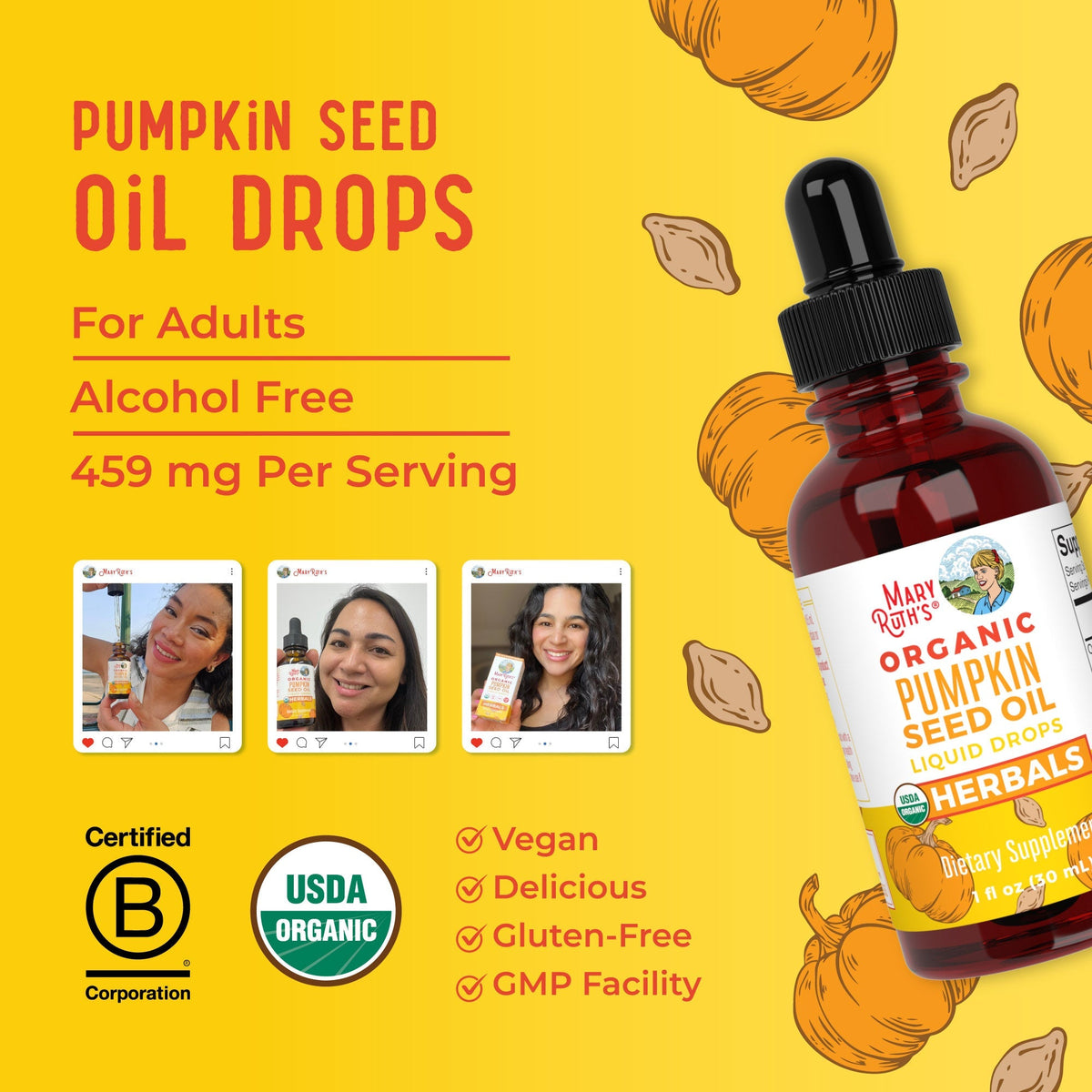 Organic Pumpkin Seed Oil Liquid Drops Lifestyle Bottle