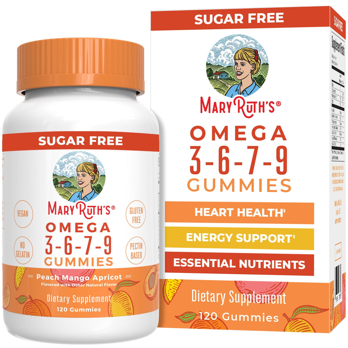 Omega 3-6-7-9 Gummies Peach Mango Apricot 120CT